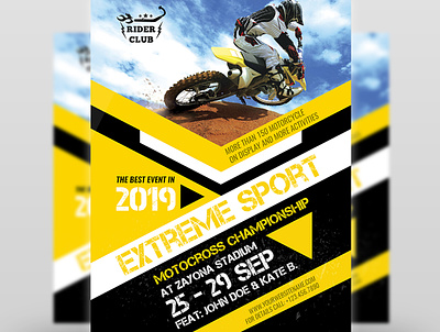 Extreme Sport Flyer Template adrenaline adventure atv bambi jumping camp camping climbing excitement extreme jet ski kayaking off road off road offroad paintball parasailing racing safari sand