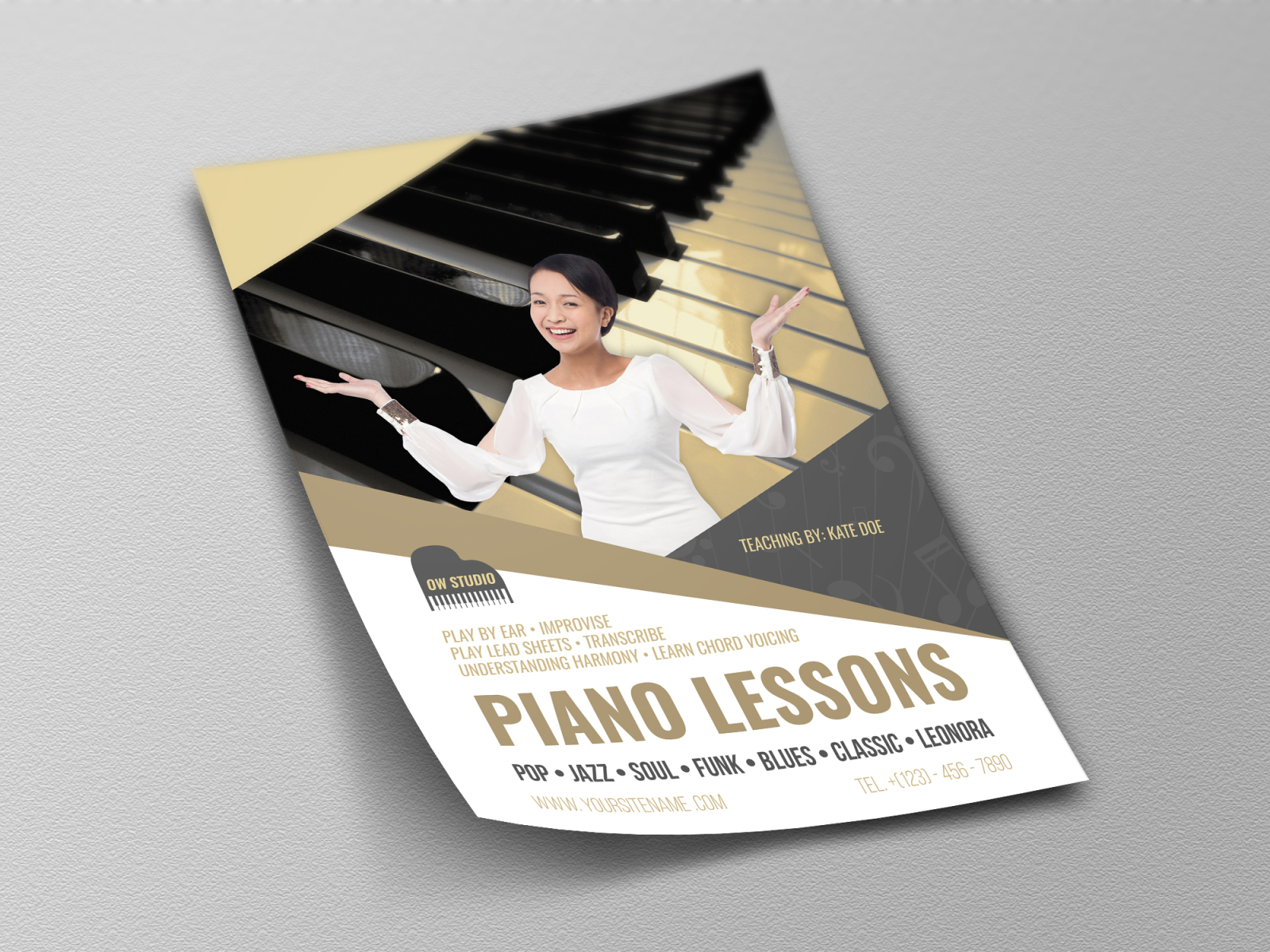 Piano Lessons Flyer Template by OWPictures on Dribbble