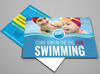 Swimming Postcard Template fitness gym hotel pool kids lessons kids swimming leaflet lessons lessons for swimming love swimming pool service services sport sports summer summer lessons swim swim pool lessons swimming swimming class