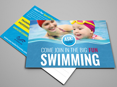 Swimming Postcard Template fitness gym hotel pool kids lessons kids swimming leaflet lessons lessons for swimming love swimming pool service services sport sports summer summer lessons swim swim pool lessons swimming swimming class