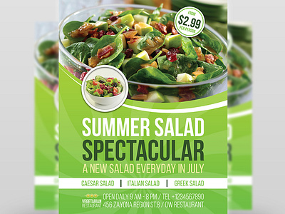 Salad Restaurant Flyer Template