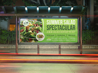 Salad Restaurant Billboard Template