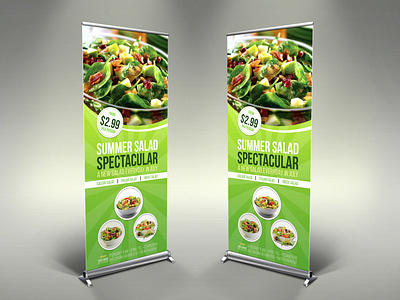 Salad Signage Banner Roll Up Template