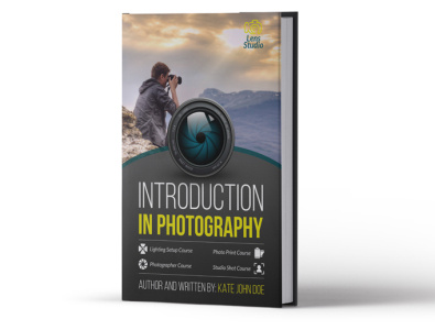 Photography Training Course Book Template book book cover business camera course courses cover design dslr grey image institute lenses lessons light model movie photo photograph