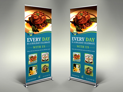 Restaurant Signage Banner Roll Up Template