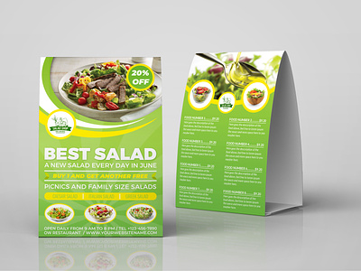 Salad Restaurant Tabel Tent Template