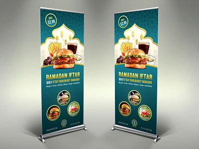 Restaurant Signage Banner Roll Up Template coffee shop dinner fast food fasting flyer flyer template food food flyer food menu iftar islam islamic leaflet lunch menu muslim ramadan ramadan iftar menu