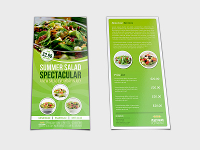 Salad Restaurant Flyer DL Size Template dressing fast food food food menu greek salad green hairdressing harvest healthy healthy eating italian salad lettuce menu restaurant restaurant ad salad salad bar salad bar menu salad restaurant