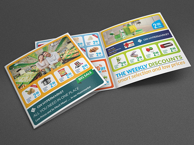 Supermarket Bi Fold Catalog Brochure Template