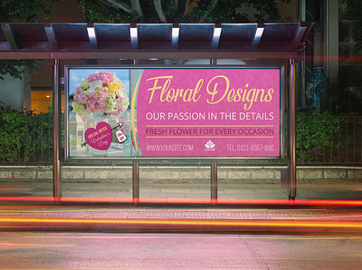 Floral Designs Billboard Template bouquet bouquets business floral floral designs florist flower flower bouquets flower shop flowers flyer forest fresh garden garden flyer gift grass leaflet love