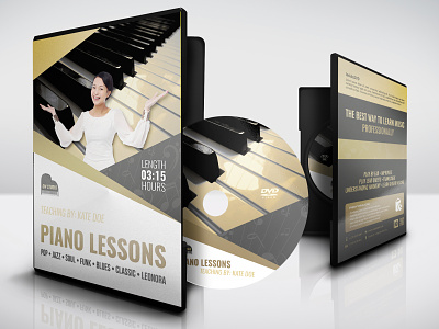 Music Lessons DVD Cover and Label Template activity camps chef class classes courses flute guitar instrument instruments kid lessons list music lessons music teacher note orchestra piano print ready professional