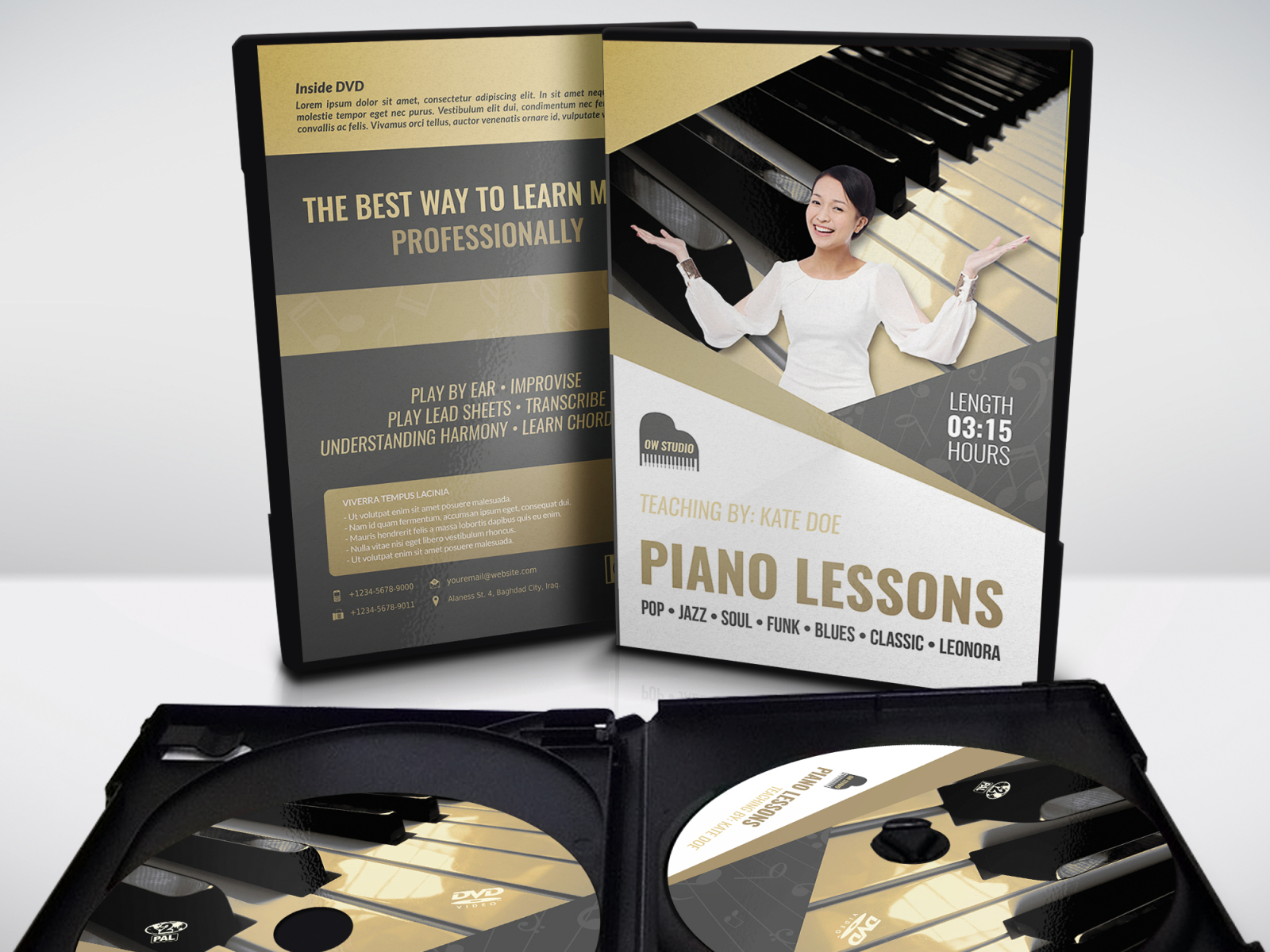 Music Lessons DVD Cover and Label Template by OWPictures on Dribbble