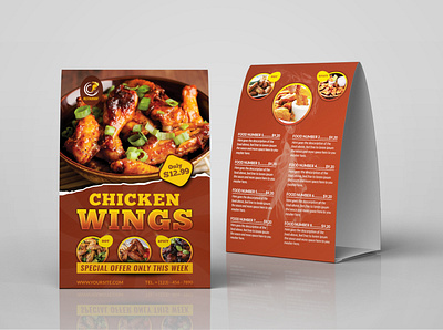 Restaurant Table Tent Template chicken food coffee cool creative design elegant fabric texture fast food food food menu hotel menu list menu menu design modern modern menu orange print template restaurant restaurant menu