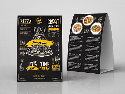 Pizza Table Tent Template ad advert advertising black blackboard burger chalk chalkboard clean clean design coffee shop delicious drink fast food food food menu free delivery italian italian restaurant italy