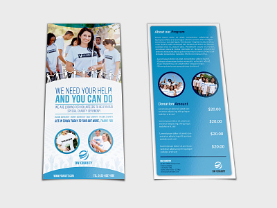 Volunteer Flyer Template DL Size book donation certification charity charity event collage donation education event food foster future giving help hobby home stay hospice intelligence kid kindness letter