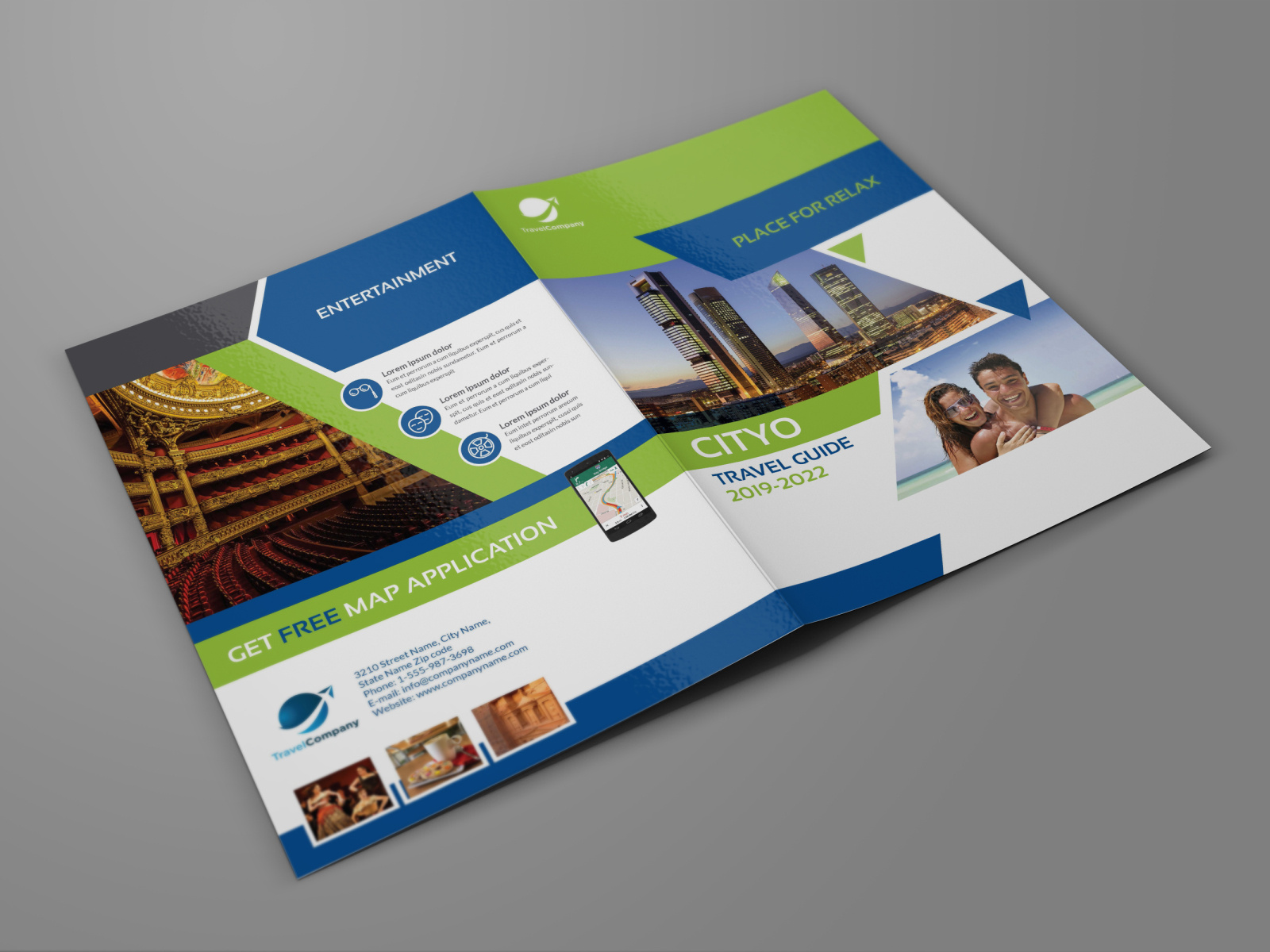 Travel Guide Bi Fold Brochure Template by OWPictures on Dribbble