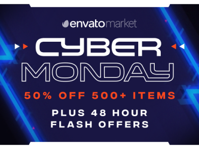Cyber Monday 2019 is now live! black friday cyber monday discount envato envatomarket free graphic design off sale themeforest web design web template