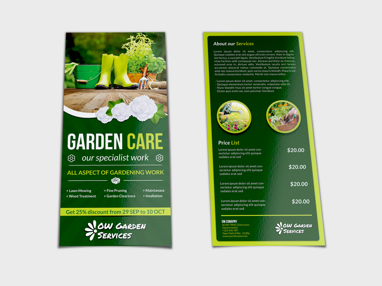 Garden Services Flyer Template DL Size by OWPictures on Dribbble Regarding Dl Size Flyer Template