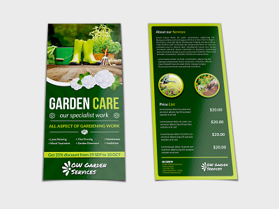 Garden Services Flyer Template DL Size farmer flowers flyer forest garden garden brochure garden business garden care garden services garden trends gardening gardening service grass insect irrigation landscape lawn lawn mowing leaflet