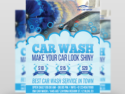Car Wash Flyer Template auto show automobile business car car care car mats car wash car wax care clean commercial corporate dash foil interior and exterior cleaning mehanic modified motor motors oil