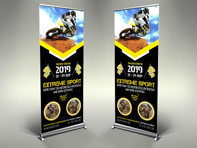 Extreme Sport Signage Banner Roll Up Template adrenaline adventure atv bambi jumping camp camping climbing excitement extreme jet ski kayaking off road off road offroad paintball parasailing racing safari sand