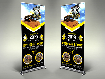 Extreme Sport Signage Banner Roll Up Template