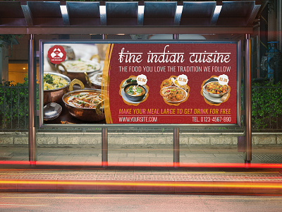 Indian Restaurant Billboard Template