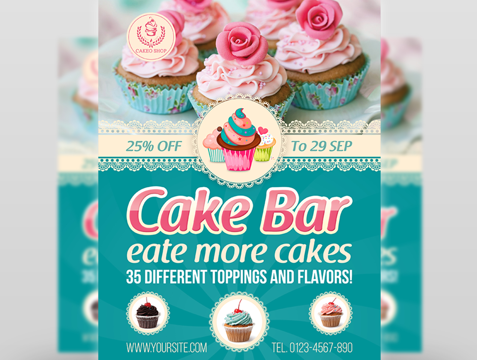 Cake Menu flyer template By Matthew Design | TheHungryJPEG
