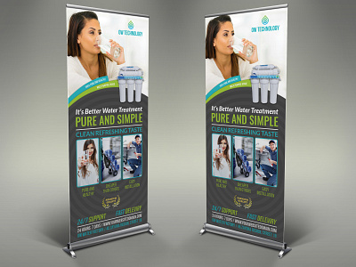 Water Treatment Services Signage Banner Roll Up Template