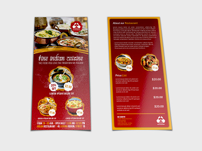 Indian Restaurant Flyer DL Size Template