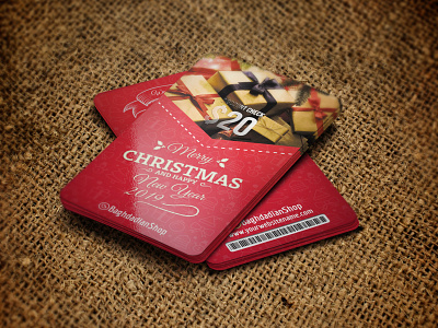 Christmas and New Year Gift Voucher Card Template
