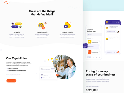 Meril consulting product page by Taras Migulko on Dribbble