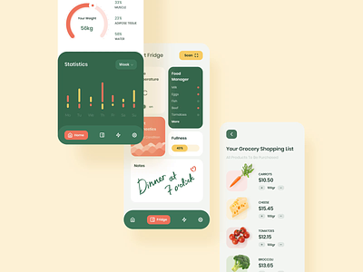 Smart Nutrition mobile app interaction design android animation button food healthcare healthy food illustration interaction animation interactiondesign ios mobile motion motiongraphics typography ui ux