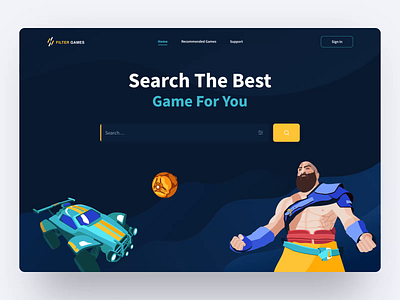 The filter games website live website design interaction animation design game design games illustration interaction motion motion graphics motiongraphics search typography ui ux