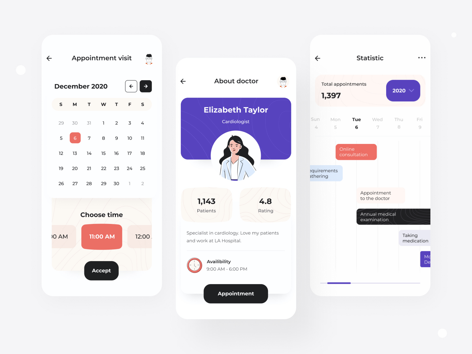 Doc user interface app design by Taras Migulko on Dribbble