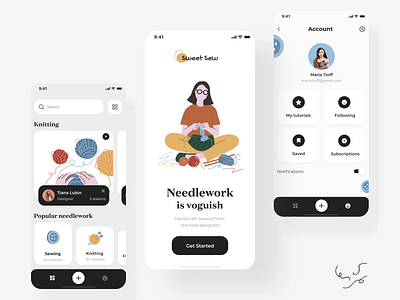 The Sweet Sew application iteraction android app design animation animation design illustration illustrator ineraction design interaction interactiondesign ios kneeting mobile motion motion design motion graphic sew sweet ui ui design uiux userinterface