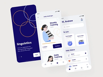 The Linguistics app design android android app android app design android design app app design application button design education illustration ios ios app ios app design mobile mobile app mobile app design onboarding ui ux