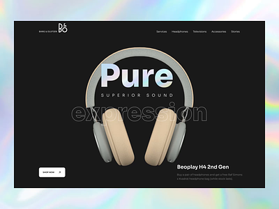 Bang and Olufsen landing page concept animation animation 2d animations concept design headphones homepage interaction interactions interface landing motion ui ux uxui web web design webdesign website website design