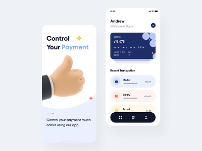 Payments control mobile app design