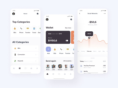 Spending control mobile app design