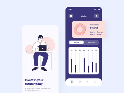 Invest in your future app design app application chart design illustraion illustrator income mobile mobile app screens static ui uidesign uiux user experience userinterface ux ux ui uxui week