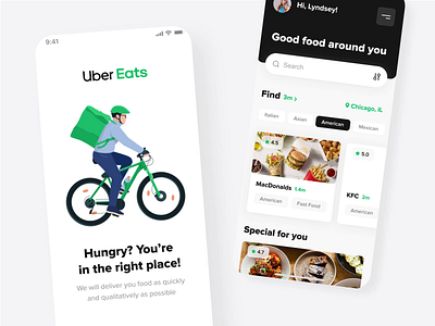 Uber eats mobile concept android animation animations app app design bike design food illustration interaction interaction design ios mobile mobile app mobile design motion motion design ui userinterface ux