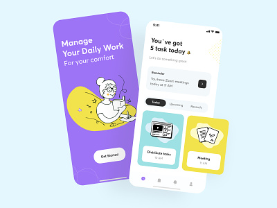 Daily work manage app screens android android design app apps apps design bright design illustration illustrations illustrations／ui ios mobile mobile app design screens screenshot typography ui ui ux ux vector