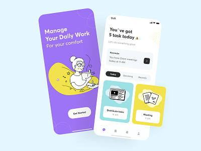 Daily work manage app screens