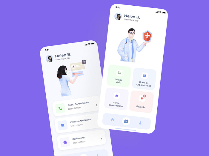 The doctors mobile app design by Taras Migulko on Dribbble