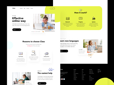 The Class landing page design
