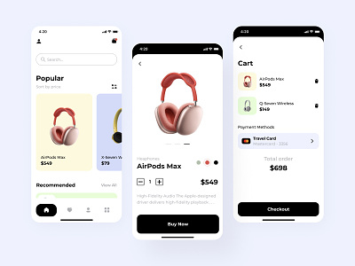 The Shopper mobile app design