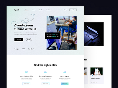 Upskill landing page design by Taras Migulko on Dribbble