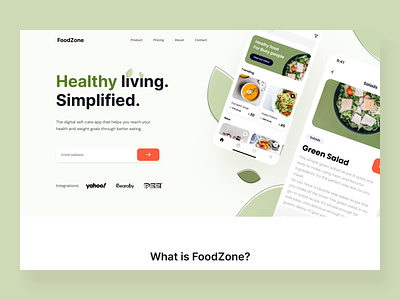 The Foodzone landing page interaction ios mobile design ios app design android app design android app ios interaction design food design illustration graphic design application design app design food app interactive interaction motion design animation user interface user experience ui ux