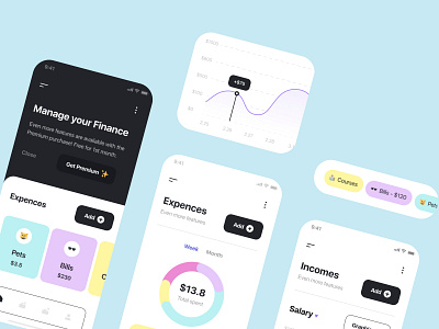 Finance management mobile app design by Taras Migulko on Dribbble